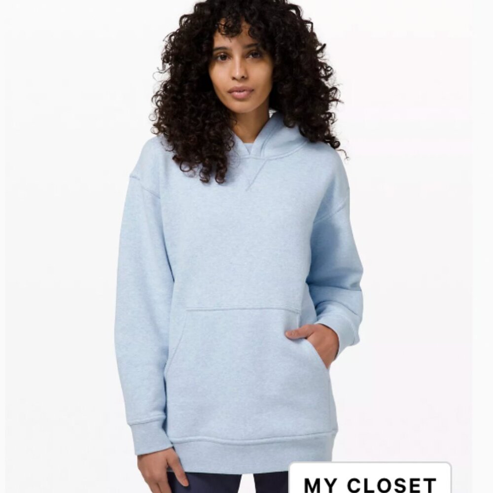 Lululemon All Day Hoodie Sweatshirt Size 10 Heather Light Blue